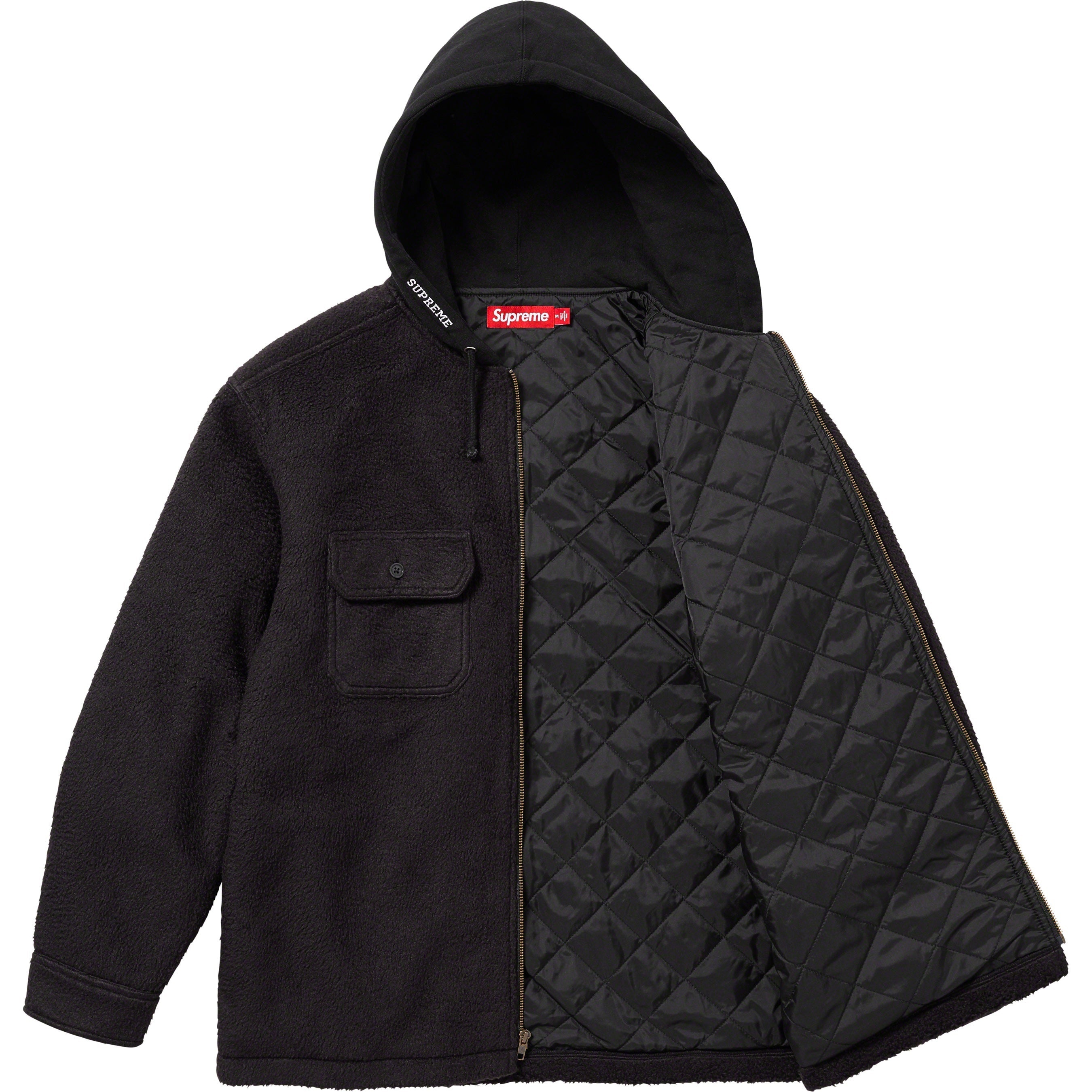 Fleece Zip Up Hooded Shirt view 7